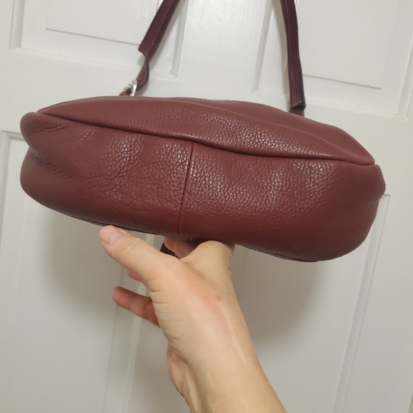CATS Burgundy Pebble Grain Leather Hobo Bag, Classic - Picture 3 of 13